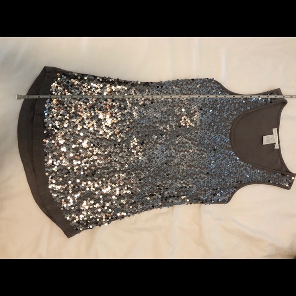 DesignHistory Gray Sequin Top XS/S - Picture 5 of 6